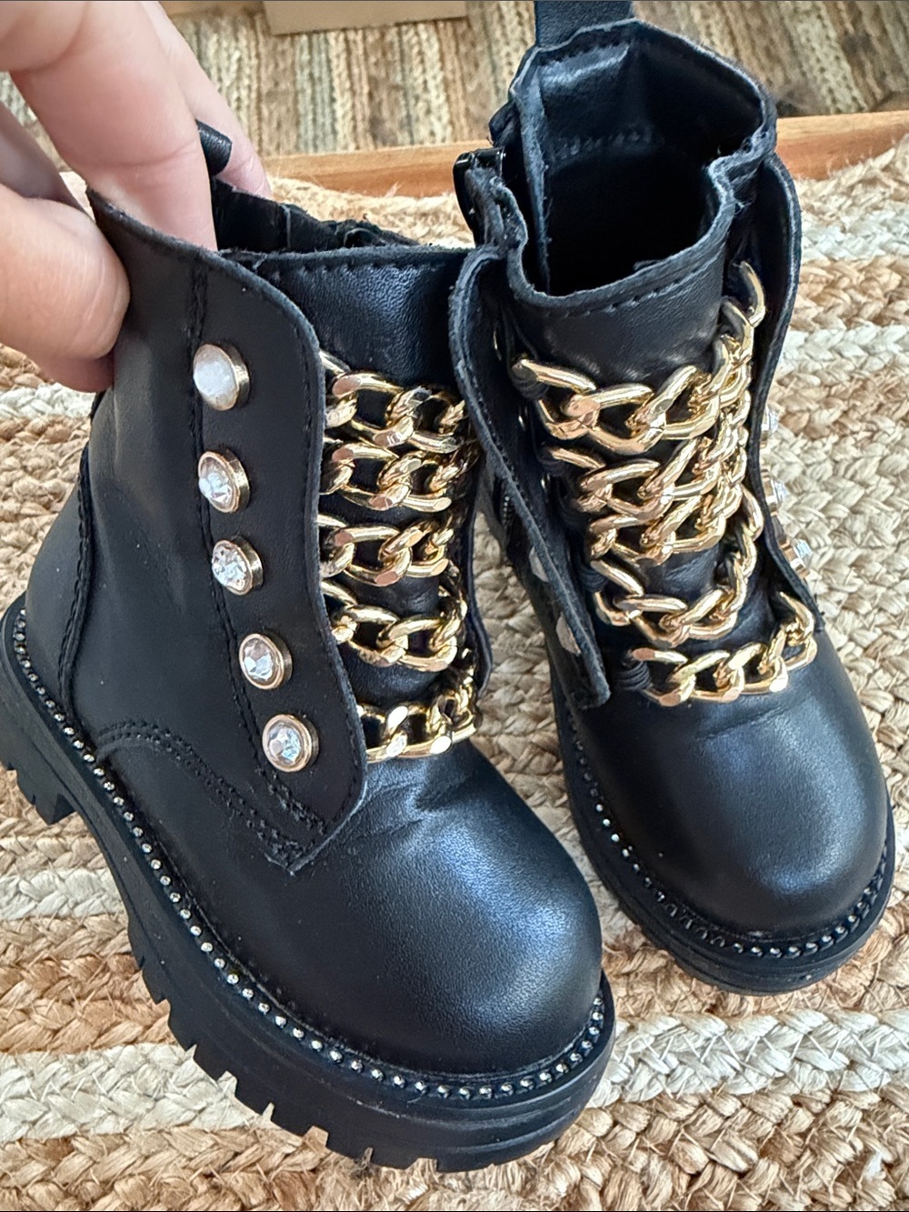 NWOT Kurt Geiger Kids Bax Leather Boots - Picture 2 of 8
